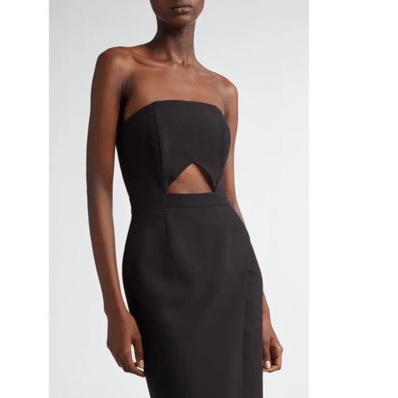NEW ISRAELLA KOBLA Black IMAN Strapless CUTOUT Boning COCKTAIL Midi DRESS 10 - Picture 4 of 15